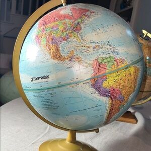Globemaster 12”  World Globe with Gold Base